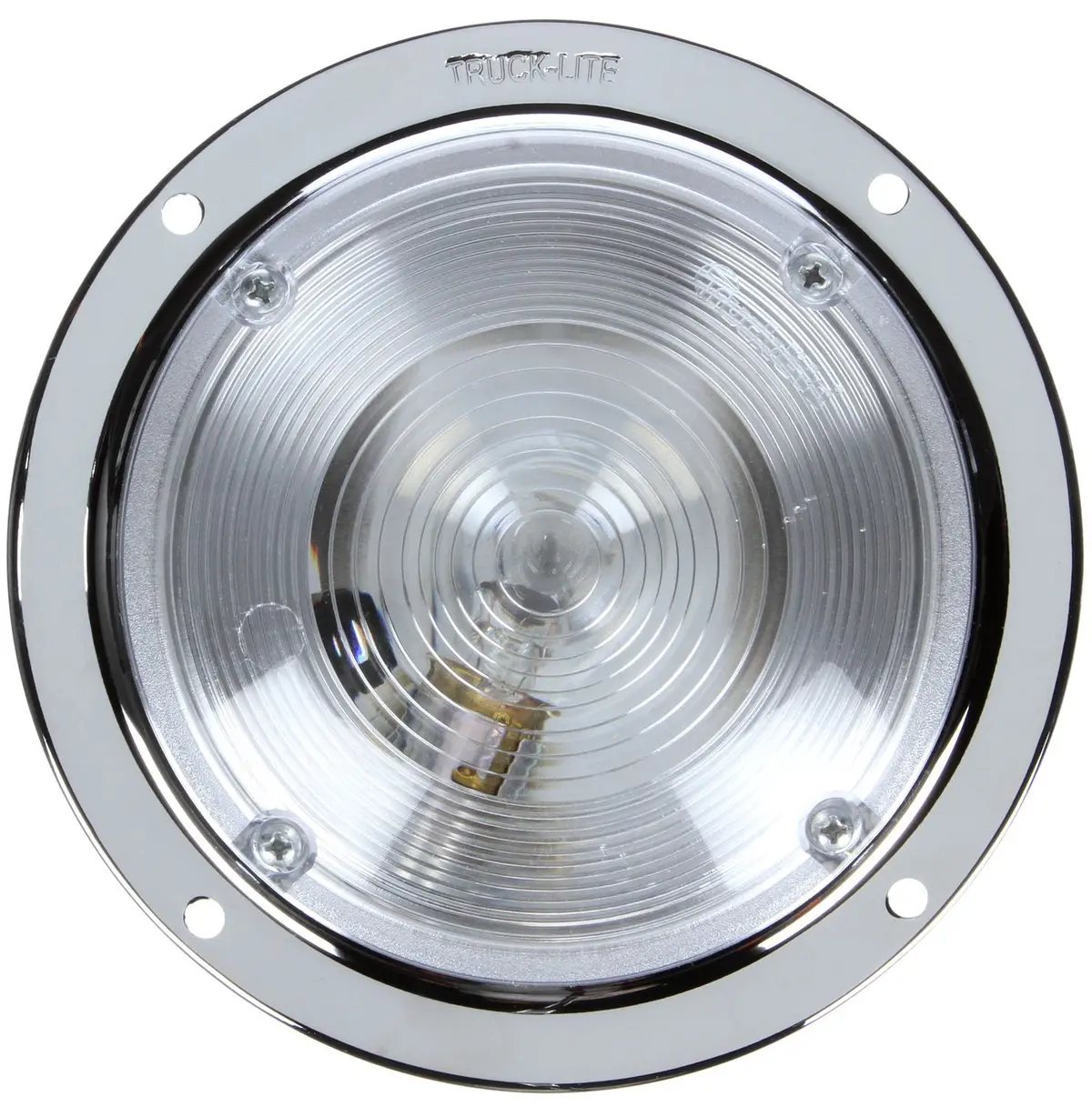 80 Series Clear Incandescent 5" Round Hardwired Dome Light, Chrome Bracket Mount | Truck-Lite 80351 1