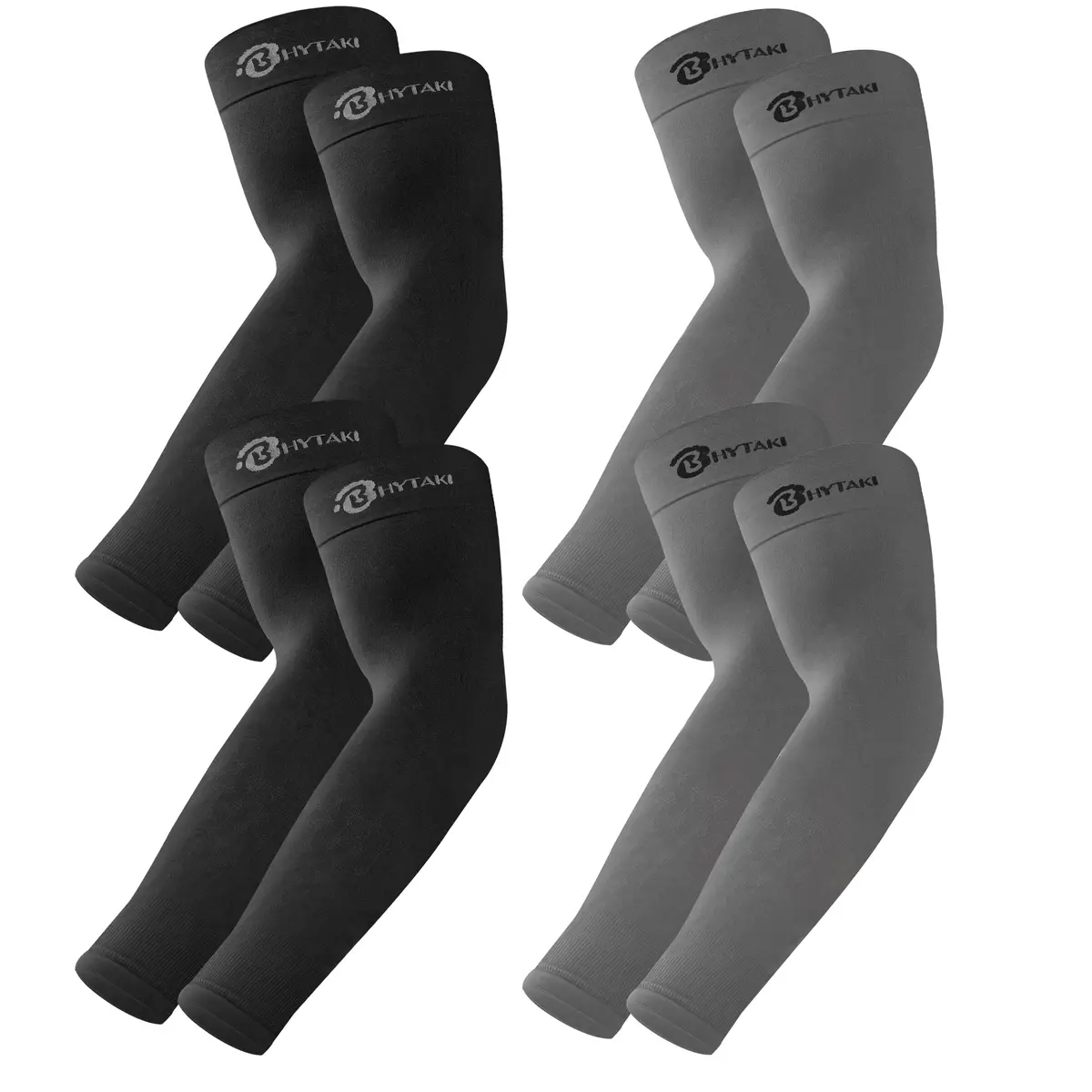 Bhytaki 6 Pairs Uv Sun Protection Arm Sleeves, Upf 50 Sports Cooling Arm Compression Sleeves For Men Women Teenager 1
