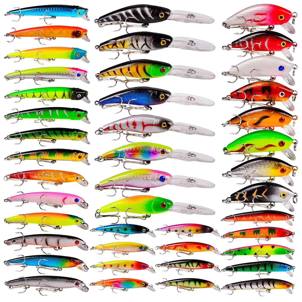 Baikalbass Fishing Lures Tackle Kits Hard Baits Minnow Pencil Vib Crankbaits Topwater Floating Lures Assorted Fishing Tackle Sets (006-43Pcs) 1