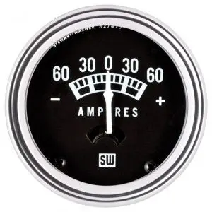 Polished Internally Shunted Ammeter, 60-0-60 A | 82202 Stewart Warner 1