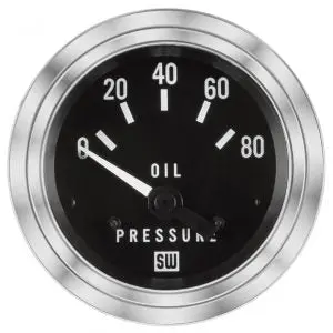 Deluxe Oil Pressure Gauge, 0-80 Psi | 82304 Stewart Warner 1