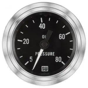 Polished Oil Pressure Gauge, 5-80 Psi | 82322 Stewart Warner 1