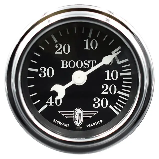 Wings Vacuum/Boost Gauge, 0-30 In-Hg / 0-40 Psi | 82492 Stewart Warner 1