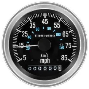 Deluxe Speedometer, 5-85 Mph / 0-130 Kph | 82637 Stewart Warner 1