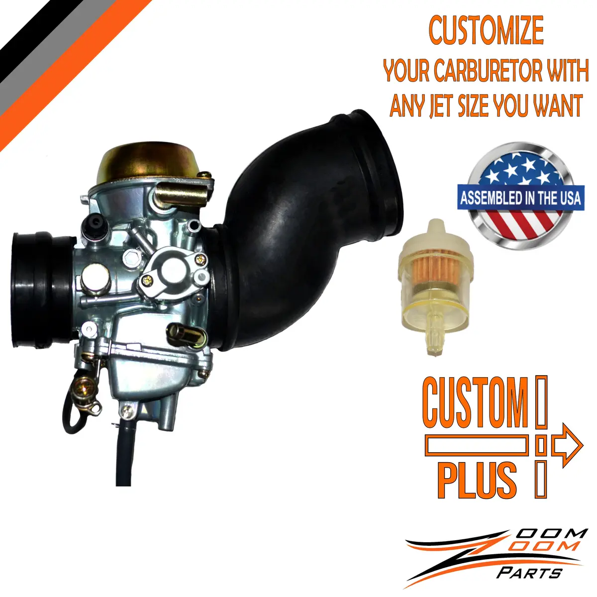 Custom Plus Carburetor & Intake Manifold For 1998 - 2002 Yamaha Grizzly 600 Yfm 600 4X4 4Wd Atv 1