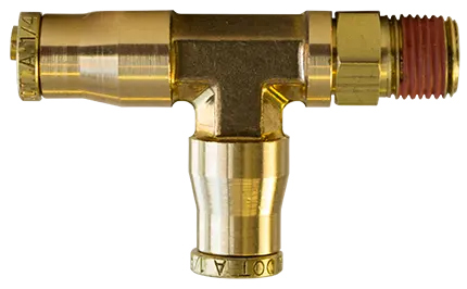 1/4" Tube To 1/8" Pipe Thread D.O.T. Push Lock Swivel Male Run Tee Fitting For Nylon Tubing (Pack Of 10) | Pl1371-4A Tectran 1
