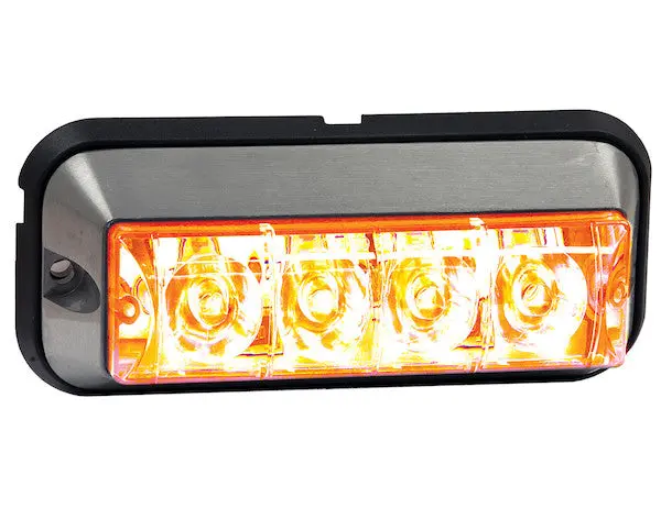 5" 4-Led Amber Raised Strobe Light For Work Trucks, Trailers | 8891004 Buyers Products 1