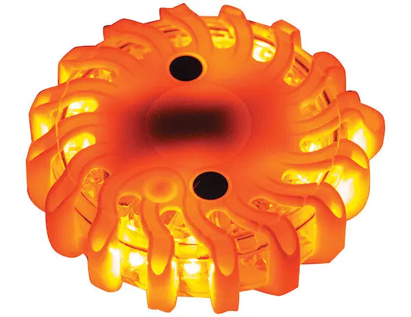 4 Inch Amber Round Rechargeable Road Strobe/Flare With 16 Led | Buyers Products 8891016 1