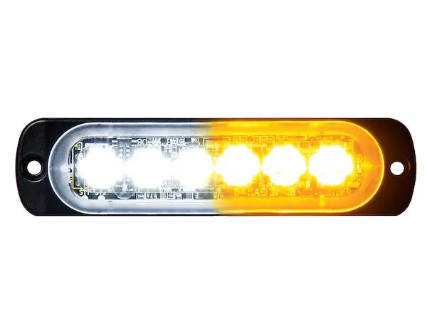 Thin 4.5 Inch Amber/Clear Horizontal Led Strobe Light | Buyers Products 8891902 1