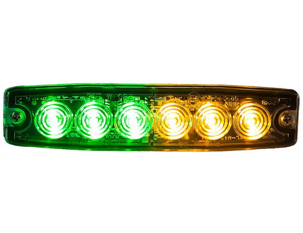 Ultra Thin 5 Inch Green/Amber Led Strobe Light | Buyers Products 8892210 1