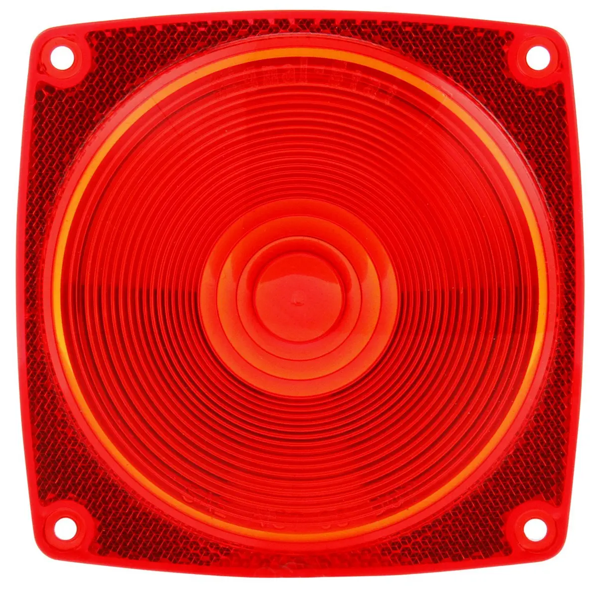 Signal-Stat Red 4.5" Square Acrylic Replacement Lens For Trailer Lights, 4 Screw Mounts | Truck-Lite 8948 1