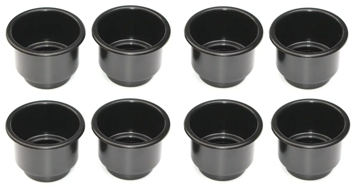 3 5/8 Black Jumbo Cup Boat Rv Car Truck Pool Table Sofa Inserts Large Size 6