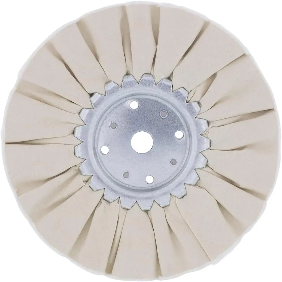 8" White Treated Airway Buff - 5/8" & 1/2" Arbor | 90024 United Pacific 1