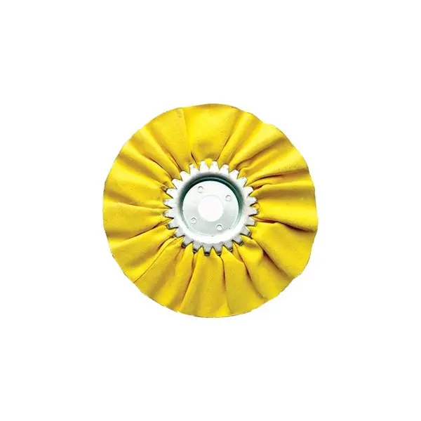6" Yellow Treated Airway Buff - 5/8" & 1/2" Arbor | United Pacific 90026 1