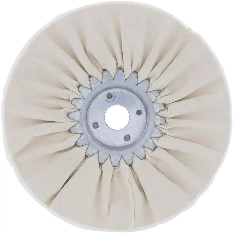 6" White Treated Airway Buff - 5/8" & 1/2" Arbor | 90067 United Pacific 1