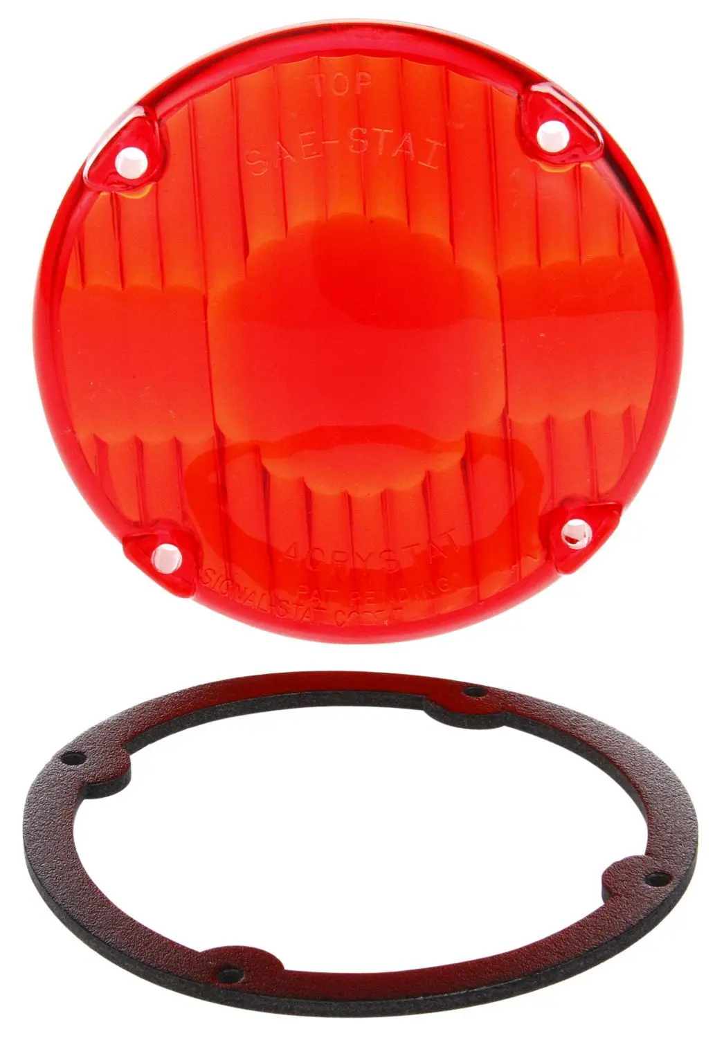 Signal-Stat 4" Round Red Acrylic Replacement Lens, 4 Screw | Truck-Lite 9015 1