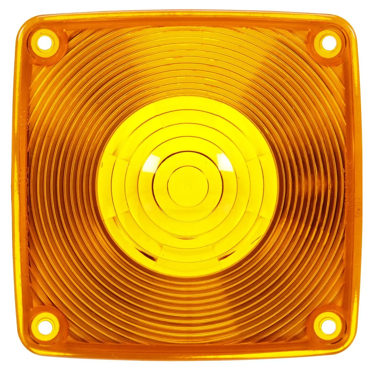 Signal-Stat 4.5" Square Yellow Acrylic Replacement Lens For Pedestal Lights | Truck-Lite 9063A 1