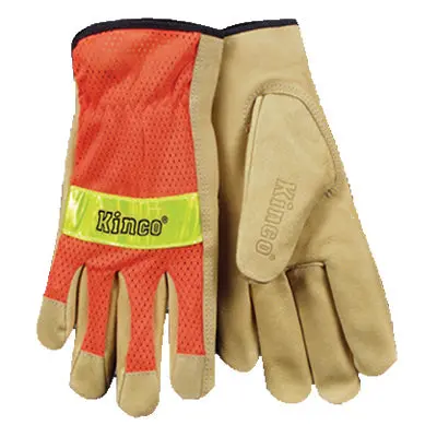 High-Visibility Orange Mesh & Grain Pigskin Palm | 909 Kinco 1