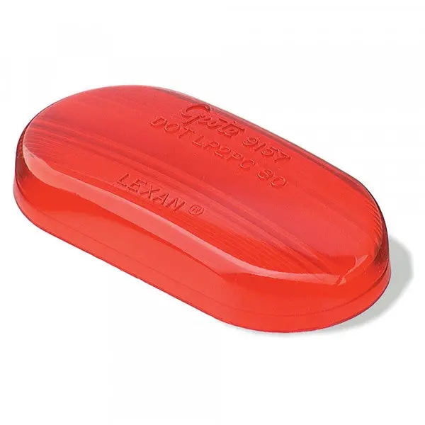 Two-Bulb Red Oval Clearance Marker Replacement Lens | Grote 91572 1