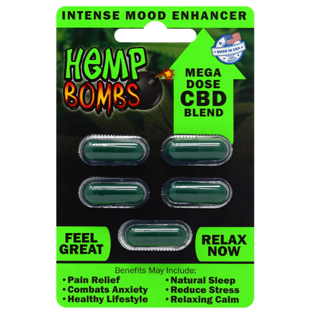 5 Count Pack Cbd Capsules - 15Mg | Hemp Bombs 933505Ct 1