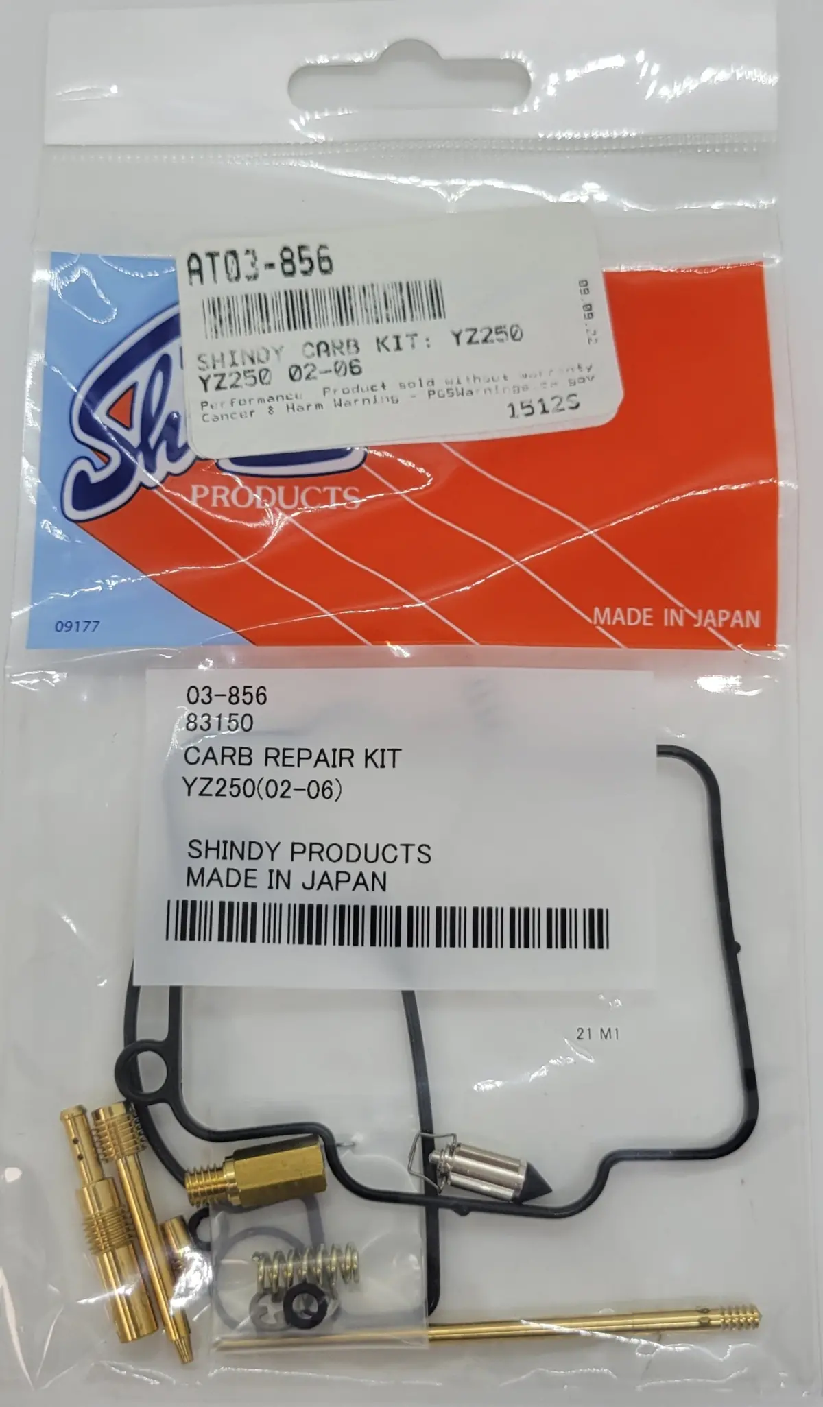 Shindy Carburetor Rebuild Kit 03-856 2002-2006 Yamaha Yz250 1