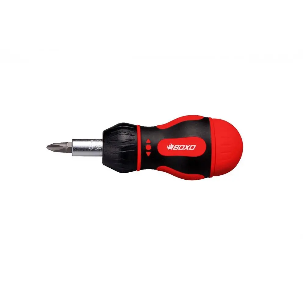 Stubby Ratcheting Screwdriver With Bit Set 1