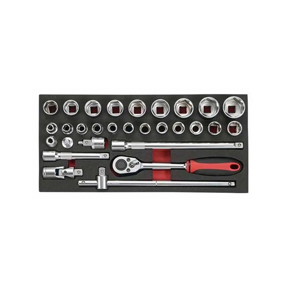 24 Pcs - 1/2" Dr. Metric Socket Set, 1/3 System Insert 1