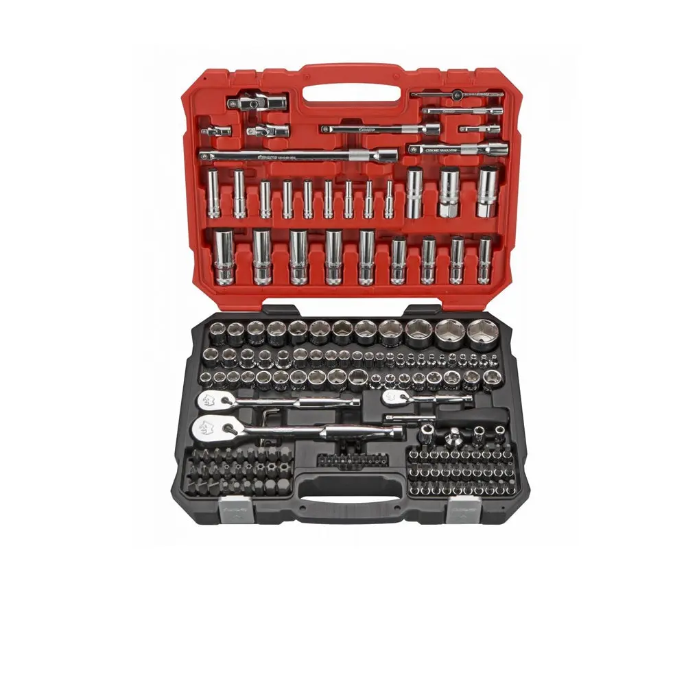 172 Pcs 1/4", 3/8", 1/2" Dr. 6Pt Socket Set (Metric) 1