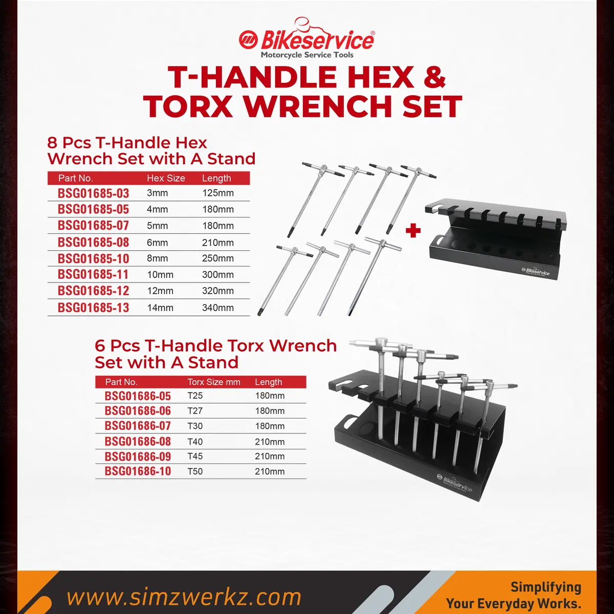 T-Handle Hex & Torx Wrench Set 1