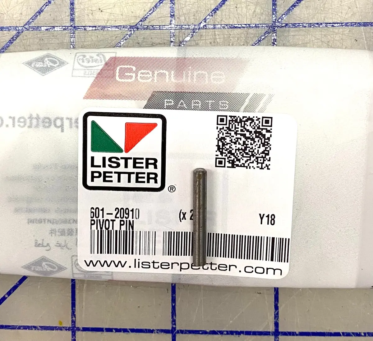 601-20910 Pin Pivot, Commonly Used Through Out The Lister Petter Line Of Engines. Lt, Lv, Ts, Tr, Tx 1