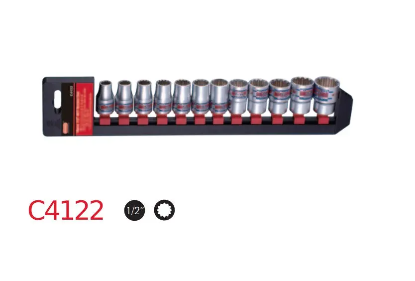 1/2" Dr. Mit Socket Set, 12Pcs 1