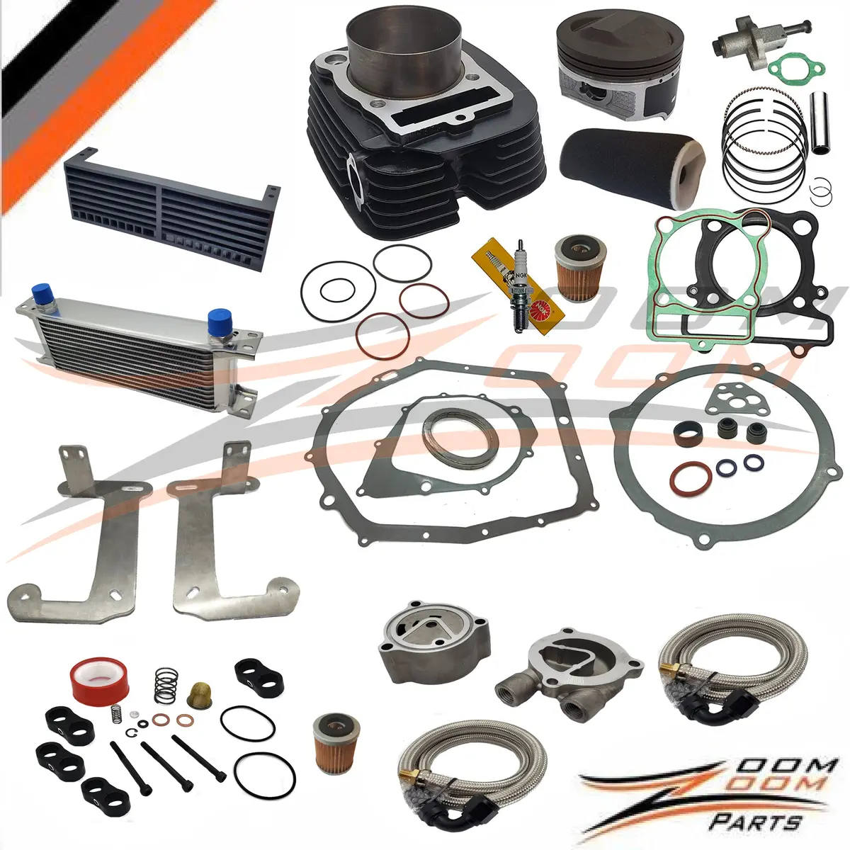 1987 - 2004 Yamaha Warrior 350 Yfm 350 Big Bore Kit 366Cc & Oil Cooler Kit Complete Rebuild Set 1