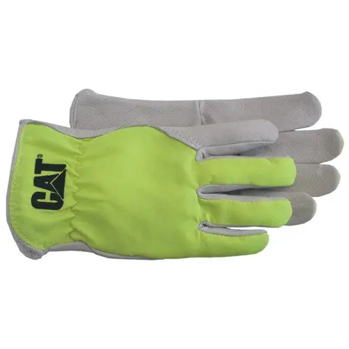 Caterpillar Grain Pigskin Glove With Fluorescent Back, Large | Cat012109l Das Incorporated 1
