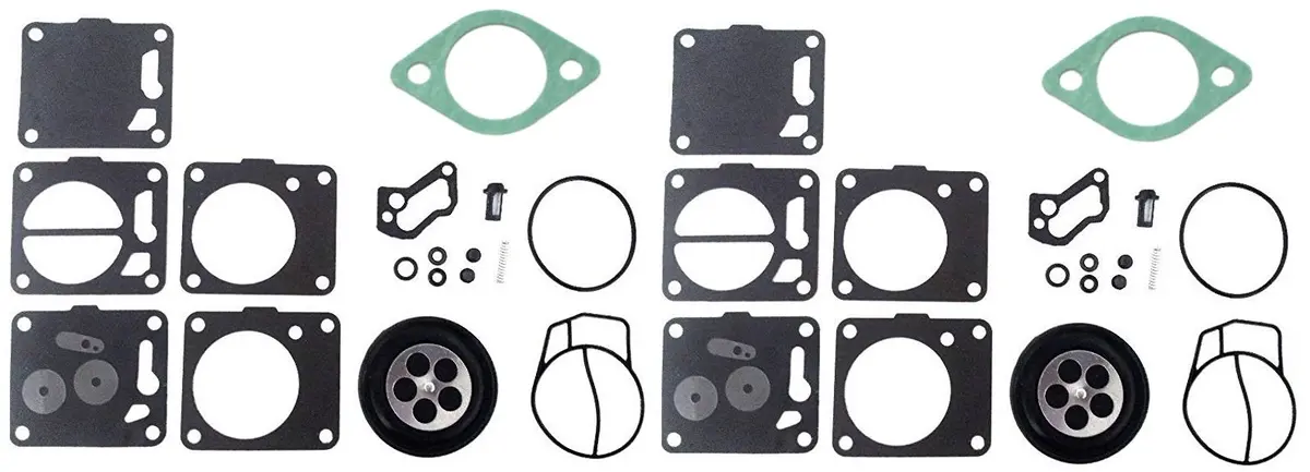 Aftermarket Mikuni Dual Carb Rebuild Kit With Base Gaskets 007-494 Seadoo 650 657 720 717 787 800 Kawasaki 11060-3786 Polaris 3240128 Carburetor 15-001 2