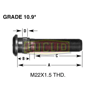 Round Headed Wheel Stud | E11713 Euclid 1