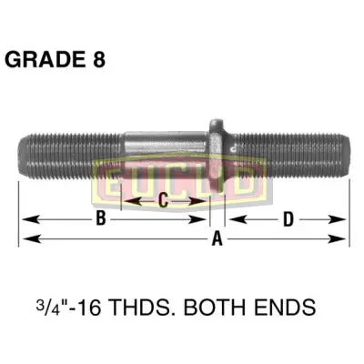 5 9/16"" Rh Round Headed Wheel End Stud | E5930l Euclid 1