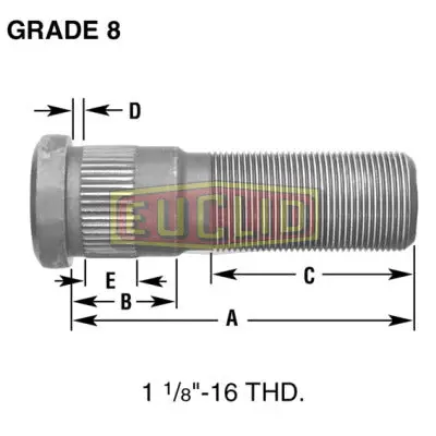 1.38" Lh Disc Wheel Headed Stud | E5985l Euclid 1