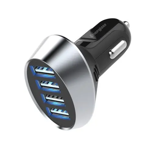Energizer(R) Ultimate 4 Port Vehicle Charger - Silver/Black | Engusbc14 Energizer(R) 1
