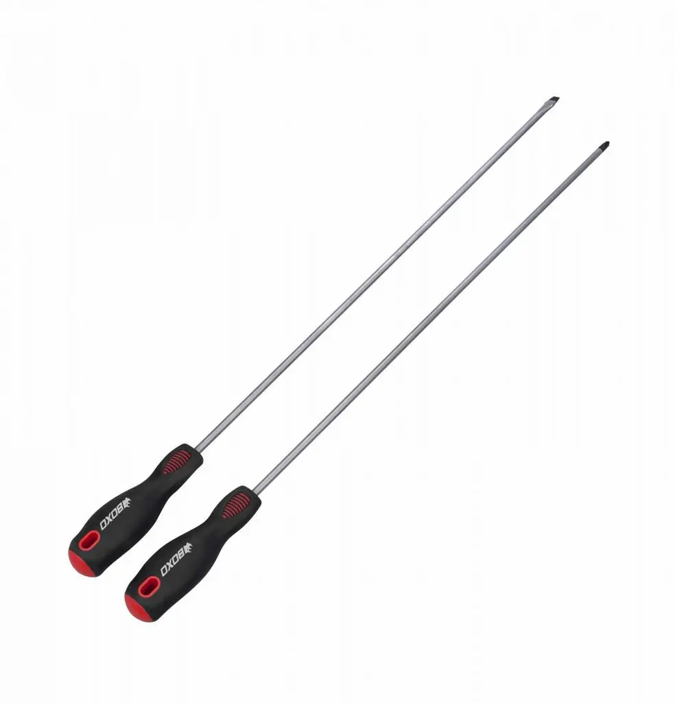 2 Pc Slotted And Phillips Long Reach Screwdriver Set 1