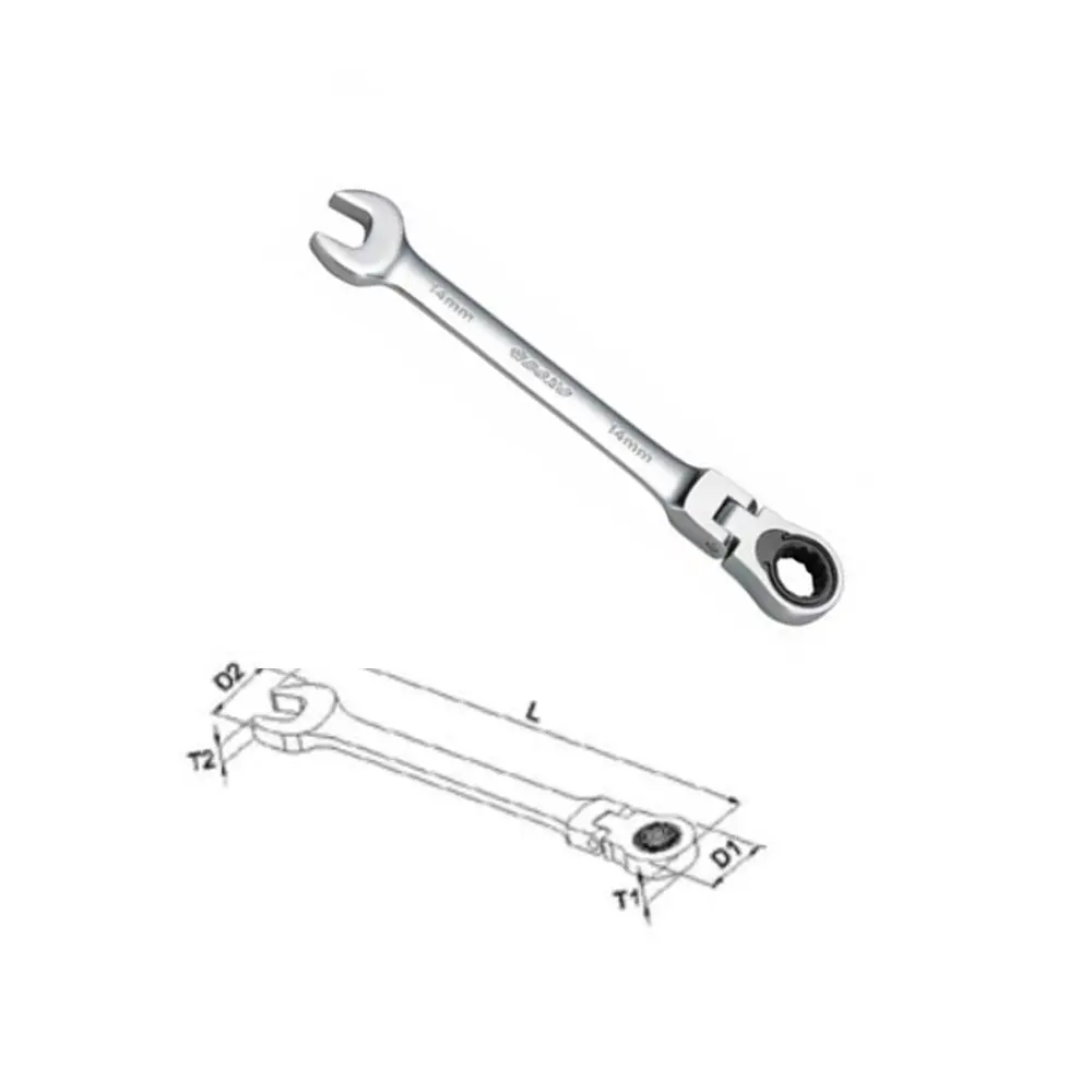 Flex Head Ratcheting Wrench W/ Mirror Finish 1