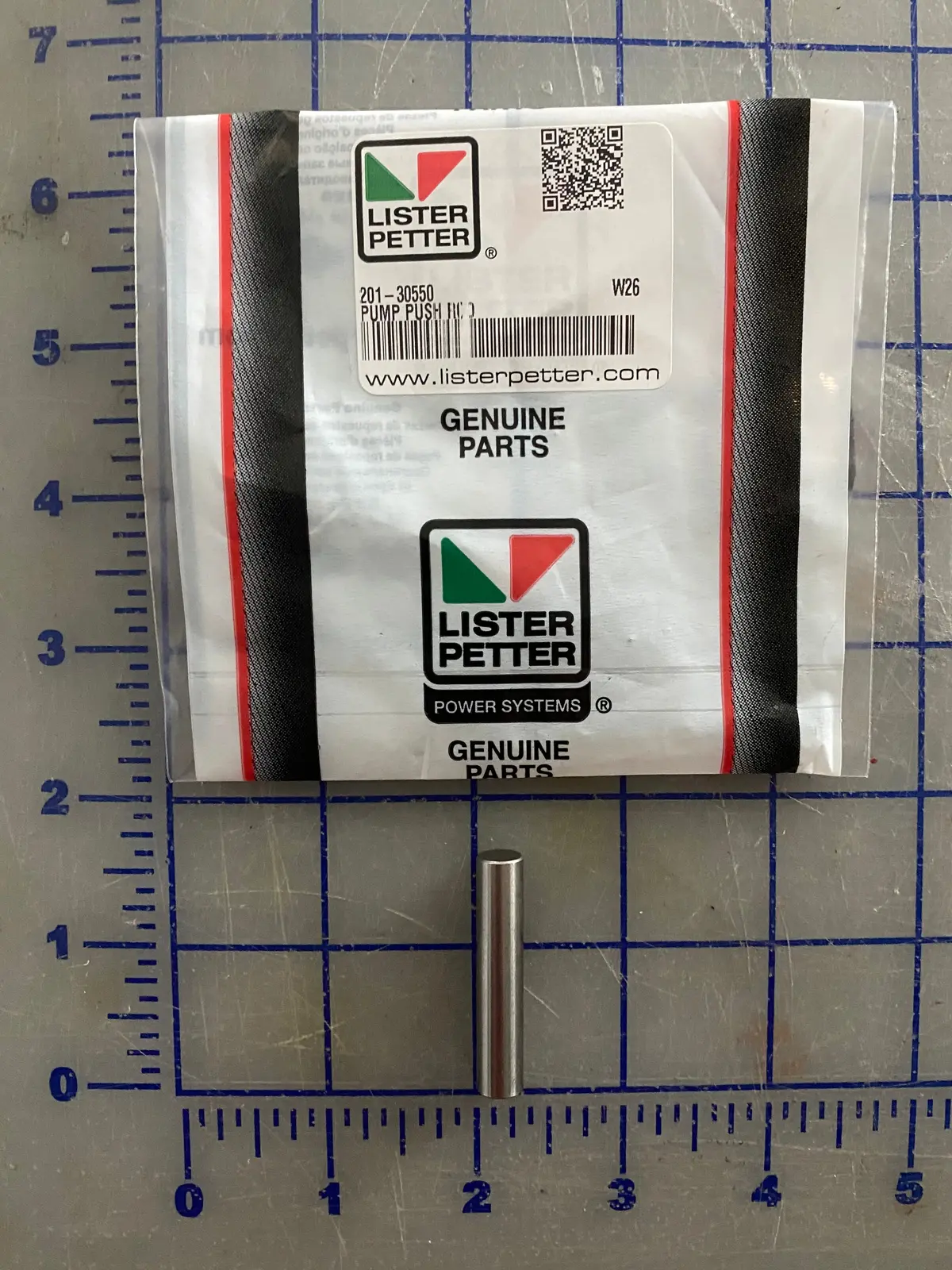 201-30550 Push Rod, Fuel Lift Pump Push Rod, Used With The Lister Petter Ts/Tr Series Engines 1