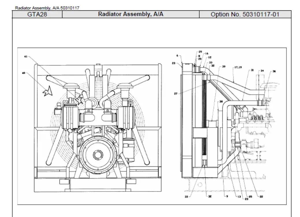 Rs 2887 Cummins Radiator Used On The Cummins 500Kw Gfga Generator With The Gta 28 Engine. 1