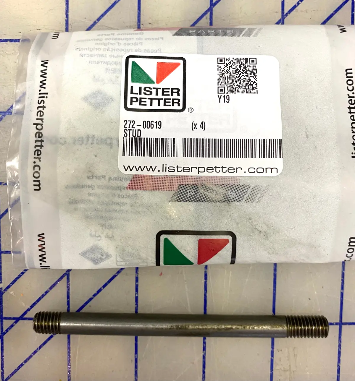 272-00619 Stud, Exhaust Manifold Stud Used On The Lister Petter Tx Series Line Of Engines. 1