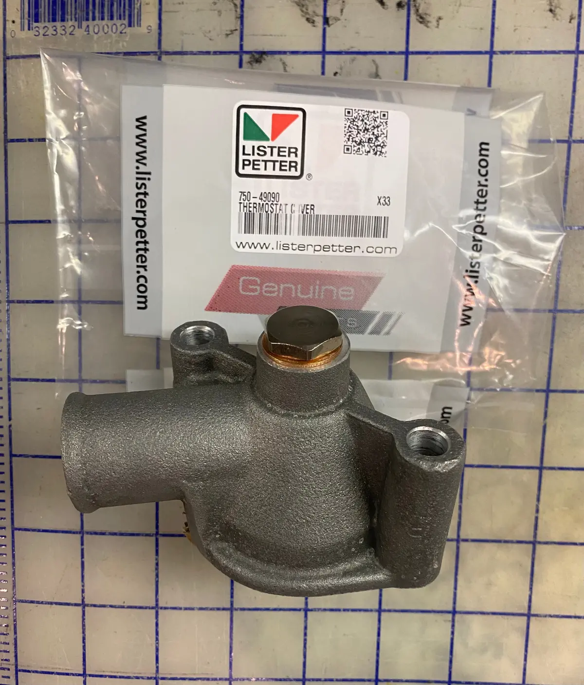750-49090 Cover, Thermostat Housing Used On The Lister Petter Lpw And Lpws Series Engines. 1
