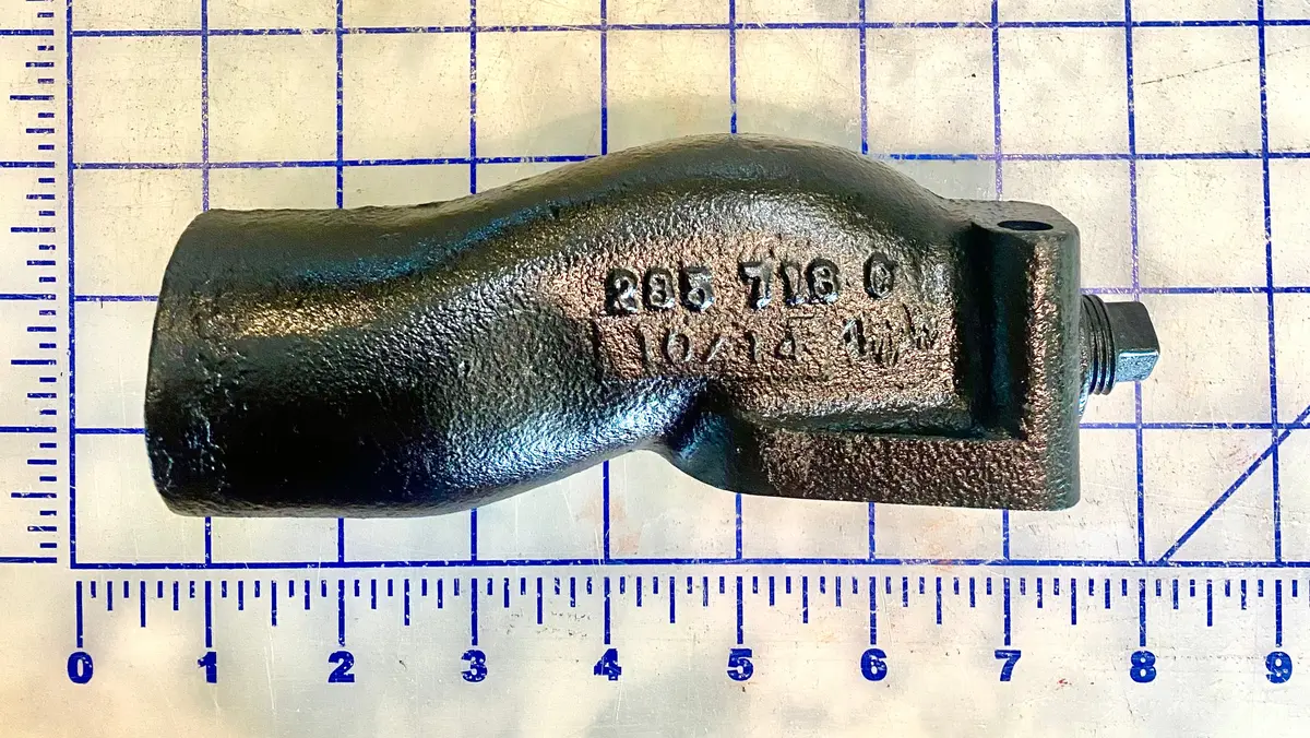 285718C Pipe, Water Inlet. This Water Inlet Pipe Is Used On The Hercules Water Pumps. 2 Inch Od On The Hose End. 1