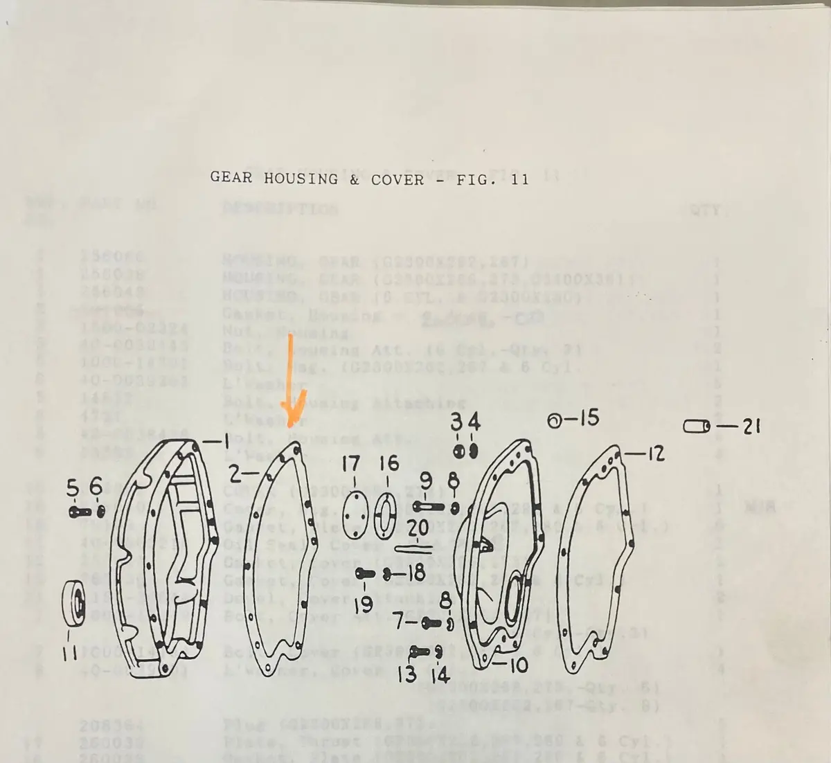 260046-00 Gasket, Gear Cover. Used On The Hercules 4 Cylinder 2300 Series Engines And 6 Cylinder 3400 Series Engines Both Diesel And Gas Engines. 2