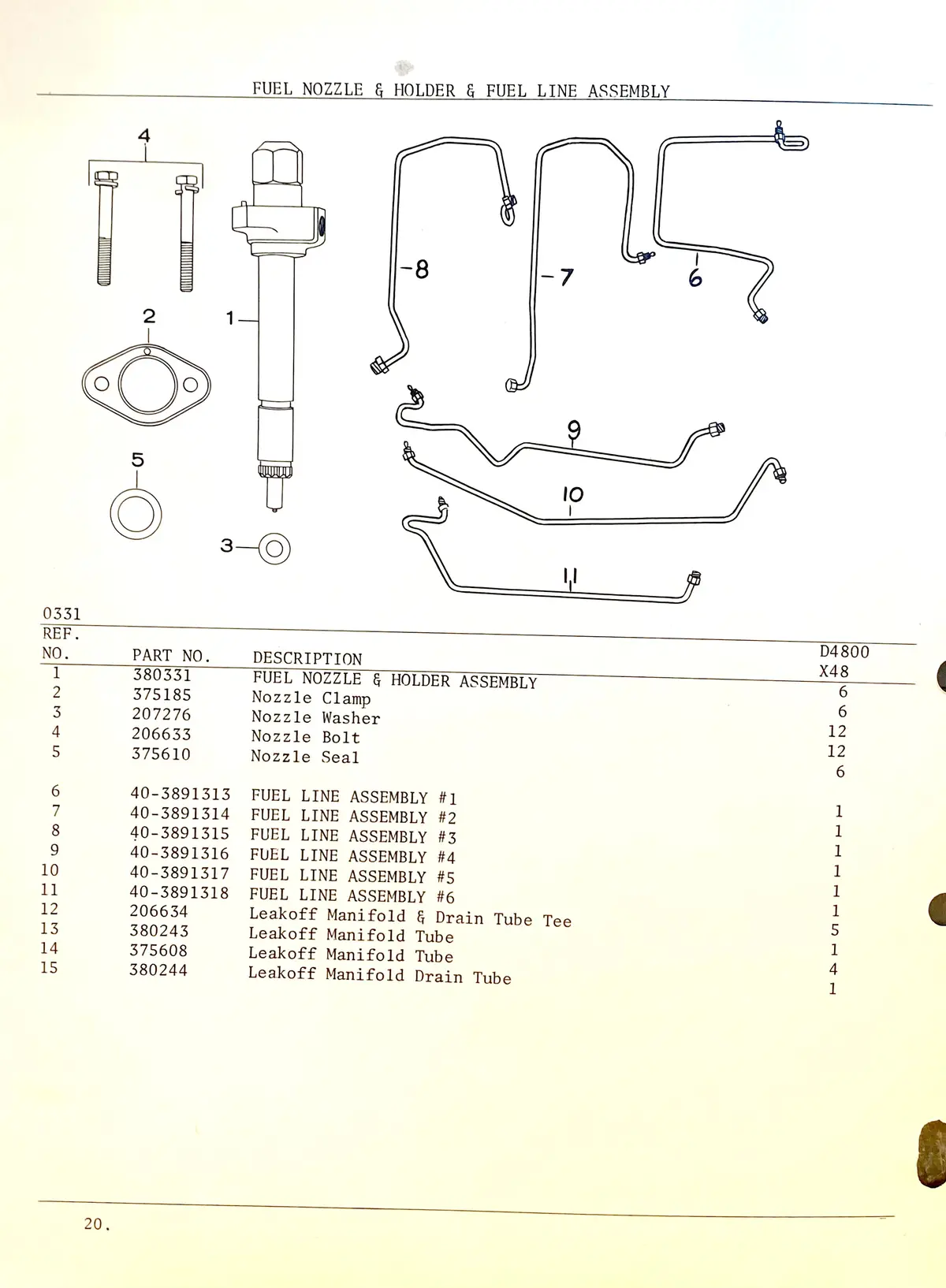 40-3891328 Injector Line, This Is For The #4 Cylinder Closet To The Water Pump End. This Injector Line Is For The 4800/5000 Series Hercules Engine Only. 2