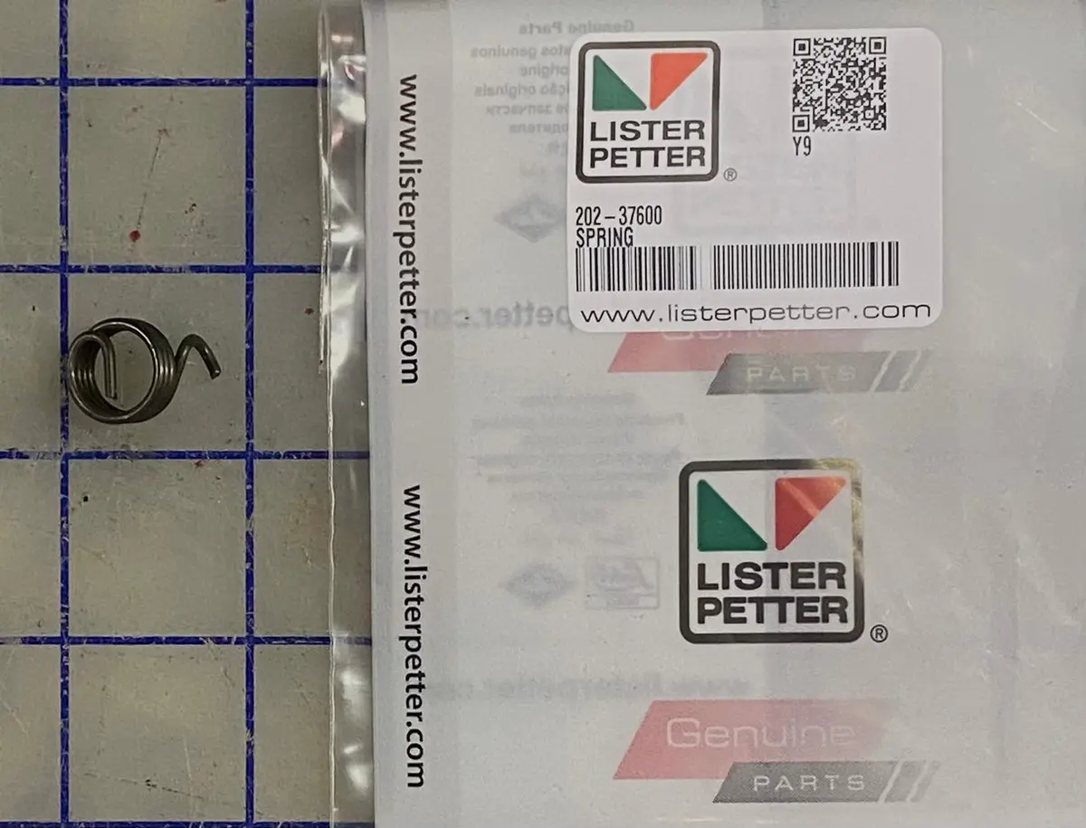 202-37600 Spring, Used On The Lister Petter Tx, Ts And Tr Series Line Of Engines. 1