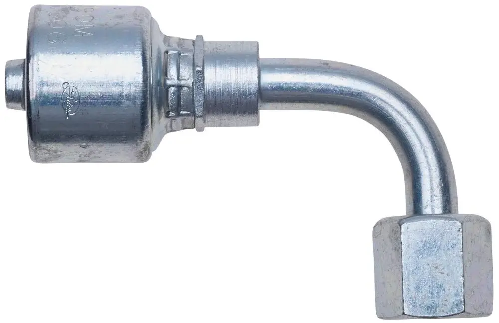 Female Jic 37 Flare Swivel - 90 Bent Tube (Megacrimp) | G25180-0608 Gates 1