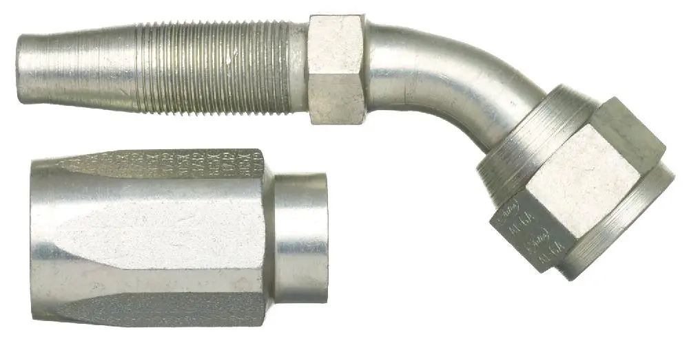 Dual Seat Female Jic 37/Sae 45 Flare Swivel - 45 Bent Tube - Steel | G34211-0808 Gates 1